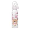 nip Babyflasche mit Trinksauger rosa Gr. 1 250ml Mädchen für Milch Bär aus Glas / Silikon