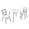 KidKraft® Pyöreä pöytä ja kaksi tuolia, valkoinen/harmaa
