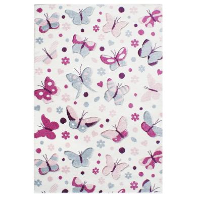 LIVONE Spiel- und Kinderteppich Happy Rugs Schmetterling pastell rosa, 120 x 180 cm