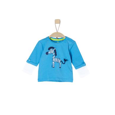s.Oliver  Boys Langarmshirt turquoise - blau - Gr.Newborn (0 - 6 Monate) - Jungen