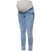 mama licious Capri jeans de maternité MLCRINKLE jean bleu clair en denim 