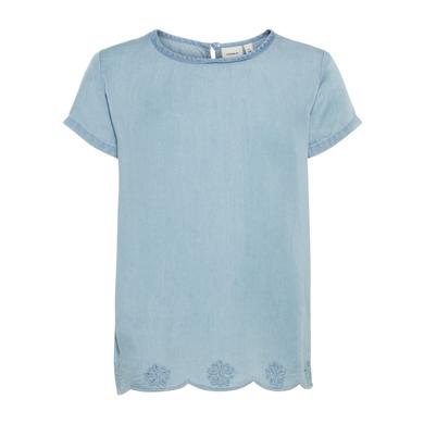name it  Girls T-Shirt Akkamma light blue denim - blau - Gr.Babymode (6 - 24 Monate) - Mädchen