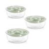 miniland set 3 naturRound 3-teiliges Set runder Glasbehälter grün