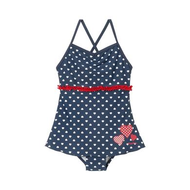 Playshoes  UV-Schutz Badeanzug mit Rock Herzchen - blau - Gr.Kindermode (2 - 6 Jahre) - Mädchen