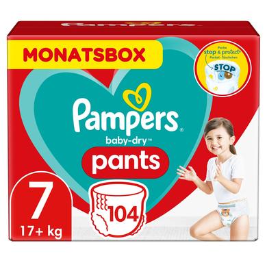 Pampers Pannolini Baby Dry Pants, Taglia 7, 17+ kg Confezione mensile da 104 pz.