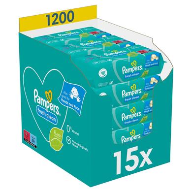 Pampers Vochtige doekjes Fresh Clean voordeelpak 15 x 80 stuks (1200 doekjes)