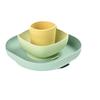BEABA Coffret vaisselle enfant silicone jaune/vert 6 m+ 4 pièces