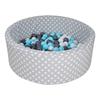 knorr® toys Bollhav soft - Grey white dots inklusive 300 bollar creme/grey/lightblue