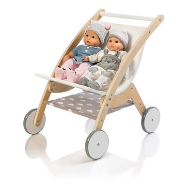 MUSTERKIND® Puppen-Zwillingswagen Barlia, natur/weiß