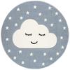 LIVONE Dywan dziecięcy Kids Love Rugs Smiley Cloud okrągły 160 cm, kolor niebieski/biały
