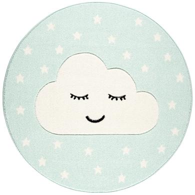 LIVONE leg og børnetæppe Kids Love Rugs Smile y Cloud, mynte / hvid, 133 cm