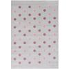 LIVONE lek og barneteppe Happy Rugs Confetti sølvgrå / rosa, 120 x 180 cm