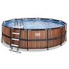 EXIT Wood Pool ø 450x122cm med sandfilterpump, brun 