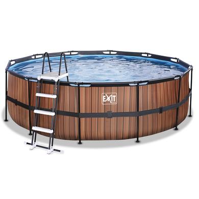 EXIT Wood Pool ø450x122cm med sandfilterpumpe, brun