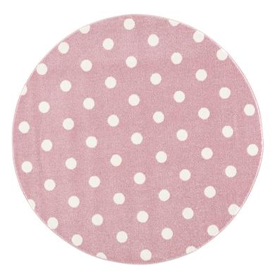 LIVONE Børnetæppe Børn elsker tæpper CIRCLE pink / hvid 100 cm rund