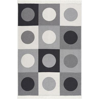 LIVONE bomullsmatta tvättbar Happy Rugs Piatto TRAFFIC grå / svart / vit 160x230 cm