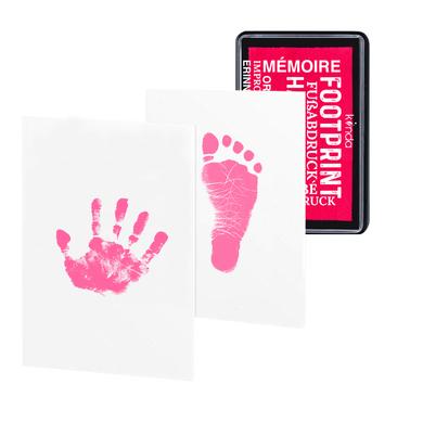kiinda Ink pad til baby hånd og fodaftryk, i hot pink