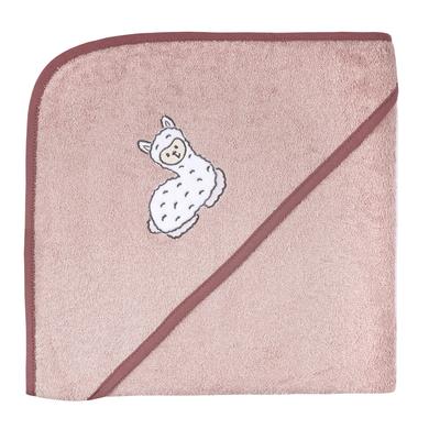 WÖRNER SÜDFROTTIER Badehåndklæde med hætte Lama pink 100 x 100 cm