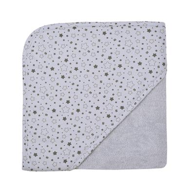 WÖRNER SÜDFROTTIER Badehåndklæde med hætte stjerner lysegrå 80 x 80 cm