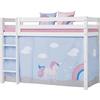 Hoppekids Záclona Unicorn pro střední podkrovní postel 90 x 200 cm