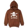 St. Pauli hættetrøje til børn kranium brun