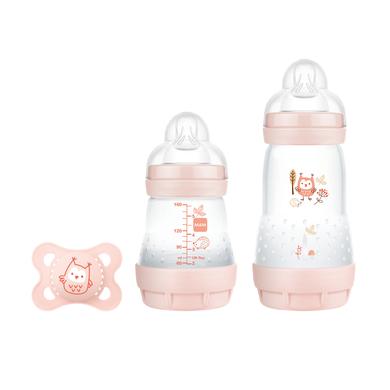 MAM Babyflaske Easy Start Anti Colic-Elements Starter Set S Ugle i pink