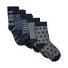 Minymo Socken 5er-Pack Muster Hell Grau