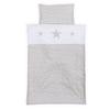 babybay® Parure de lit cododo piqué gris nacré étoiles blanc motif brodé étoile 100x135 cm