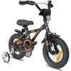 "PROMETHEUS BICYCLES ® Børnecykel 12 ""i sort mat & orange fra 3 år med træningshjul"