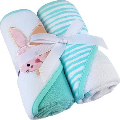HÜTTE & CO badehåndklæde med hætte i dobbeltpakke mint