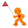 BEACHTREKKER Streetbuddy Warnfigur für mehr Kindersicherheit - orange