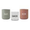 Design Letters FAMILIE geschenkbox porseleinen bekers en drinkglas gemaakt van Tritan met lasergravure, 3-delige set