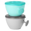 SkipHop Pots à bouillie bébé easy grab, gris/turquoise, lot de 2
