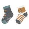 Sterntaler ABS ponožky dvojité balení lesní zvířata antracitová