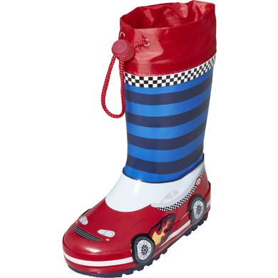 Playshoes Gumové boty Závodní auto červené/modré