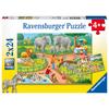 Ravensburger Puzzle 2x24 - Dzień w zoo