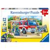 Ravensburger Puzzle 2x12 - Politi og brandvæsen