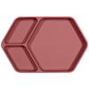 KINDSGUT Assiette enfant silicone, hexagonale rose