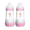 MAM Babyflaske Easy Start Anti-Colic 260 ml, Tiger 2 stk rosa