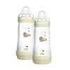 MAM Babyflaske Easy Start Anti-Colic, 320 ml fra 4+ måneder, forsegling 2 stk beig