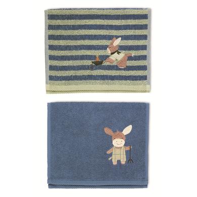 Sterntaler Børnehåndklæde i dobbeltpakke Emmiluis Medium Blue 50 x 30 cm