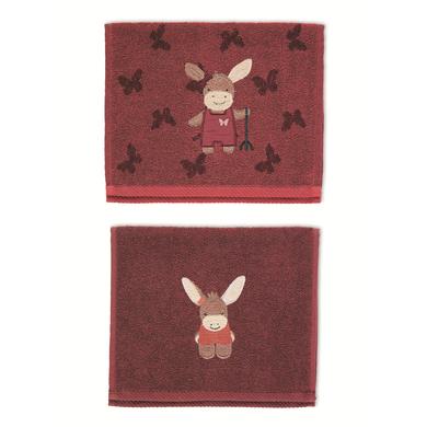 Sterntaler Håndklæde til børn i dobbeltpakke Emmily mørkerød 50 x 30 cm