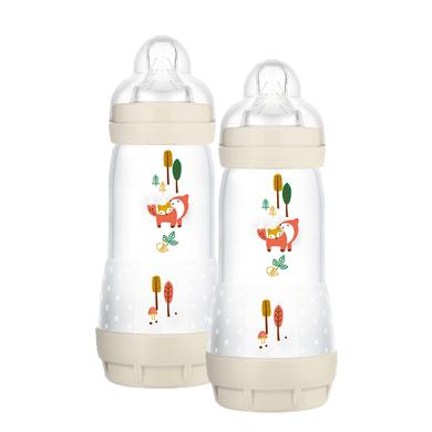 MAM dětská láhev Easy Start Anti-Colic Elements 320 ml od 4+ měsíců, liška 2 kusy béžová