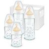 NUK Startsæt til glasflasker First Choice ⁺, Latex sut fra fødslen, temperatur Control Stjerner 