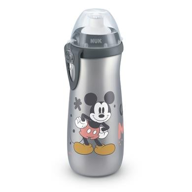 NUK Sports Cup Mickey mit Soft-Push-Pull-Tülle aus Silikon mit Clip, 450 ml in grau