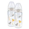 NUK Babyflasche First Choice⁺ 6-18 Monate 300 ml, mit Temperatur Control im Doppelpack beige 
