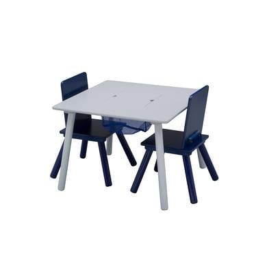 Delta Children Sæt med opbevaringsbord og stol (blå/hvid)