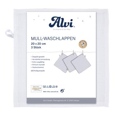 Alvi ® Gaze flannel 3-pack hvid 20 x 20 cm