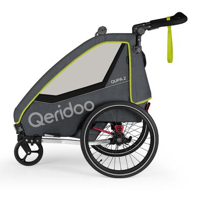 Qeridoo ® QUPA 2 Lime barn cykelanhænger