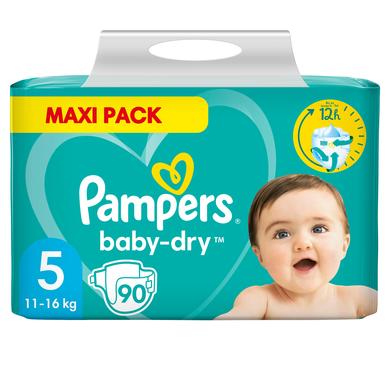 Pampers Baby Dry, taglia 5 Junior , 11-16kg, Maxi Pack (1x 90 pannolini)